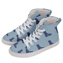 Deer Boots Teal Blue Men s Hi-top Skate Sneakers by snowwhitegirl