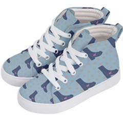 Deer Boots Teal Blue Kid s Hi-top Skate Sneakers by snowwhitegirl