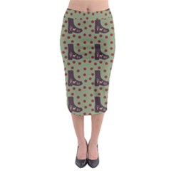 Deer Boots Green Midi Pencil Skirt by snowwhitegirl