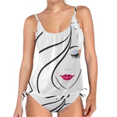 Makeup Face Girl Sweet Tankini Set by Mariart