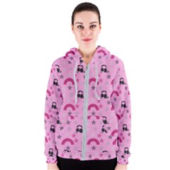 Music Stars Rose Pink Women s Zipper Hoodie by snowwhitegirl