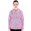 Cupcake Pink Grey Women s Zipper Hoodie View1