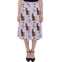 Outside Brown Cats Folding Skater Skirt by snowwhitegirl