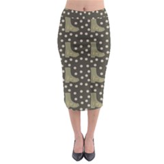 Charcoal Boots Midi Pencil Skirt by snowwhitegirl