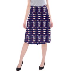 Peach Purple Eggs On Navy Blue Midi Beach Skirt by snowwhitegirl