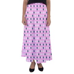 Teal White Eggs On Pink Flared Maxi Skirt by snowwhitegirl