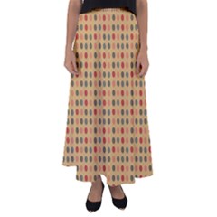 Grey Brown Eggs On Beige Flared Maxi Skirt by snowwhitegirl