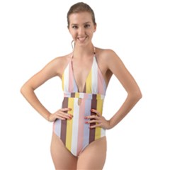 Dolly Halter Cut-out One Piece Swimsuit by snowwhitegirl