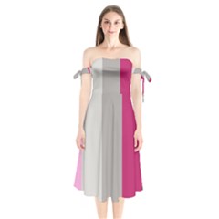 Laura Lines Shoulder Tie Bardot Midi Dress by snowwhitegirl