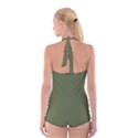 Earth Green Boyleg Halter Swimsuit  View2