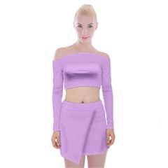 Purple Whim Off Shoulder Top With Mini Skirt Set by snowwhitegirl