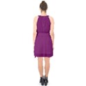 Magenta Ish Purple Halter Collar Waist Tie Chiffon Dress View2