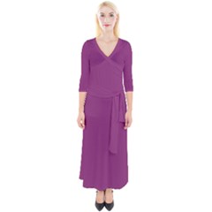 Grape Purple Quarter Sleeve Wrap Maxi Dress by snowwhitegirl