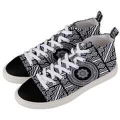 Wavy Panels Men s Mid-top Canvas Sneakers by linceazul