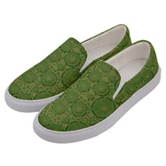 Stars In The Wooden Forest Night In Green Men s Canvas Slip Ons by pepitasart