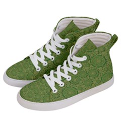 Stars In The Wooden Forest Night In Green Women s Hi-top Skate Sneakers by pepitasart