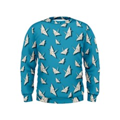 Paper Cranes Pattern Kids  Sweatshirt by Valentinaart