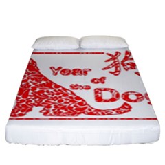 Year Of The Dog - Chinese New Year Fitted Sheet (king Size) by Valentinaart