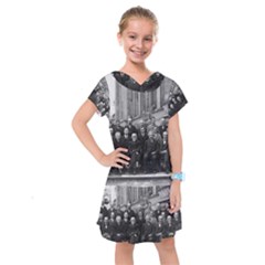 1927 Solvay Conference On Quantum Mechanics Kids  Drop Waist Dress by thearts