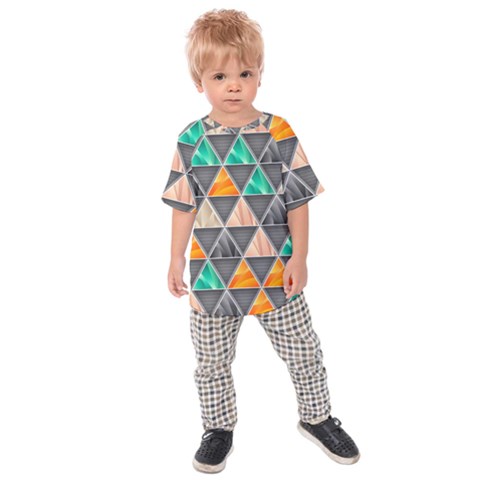 Abstract Geometric Triangle Shape Kids Raglan Tee by Nexatart