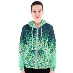 Green Disintegrate Women s Zipper Hoodie by jumpercat