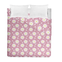 Daisy Dots Pink Duvet Cover Double Side (full/ Double Size) by snowwhitegirl