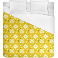 Daisy Dots Yellow Duvet Cover (king Size) by snowwhitegirl