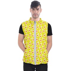 Square Flowers Yellow Men s Puffer Vest by snowwhitegirl