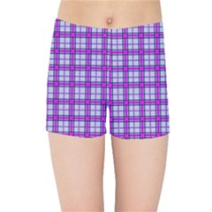 Purple Tartan Kids Sports Shorts by jumpercat