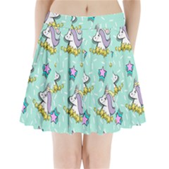 Magical Happy Unicorn And Stars Pleated Mini Skirt by Bigfootshirtshop