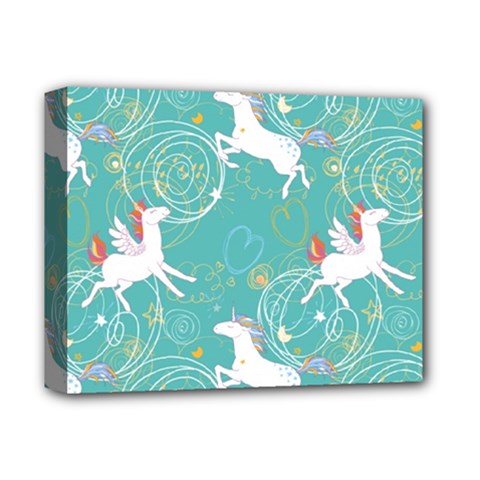 Magical Flying Unicorn Pattern Deluxe Canvas 14  X 11  by Bigfootshirtshop