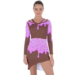 Chocolate And Strawberry Icecream Asymmetric Cut-out Shift Dress by jumpercat