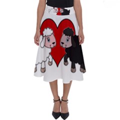 Valentines Day - Sheep  Perfect Length Midi Skirt by Valentinaart