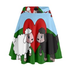 Valentines Day - Sheep  High Waist Skirt by Valentinaart