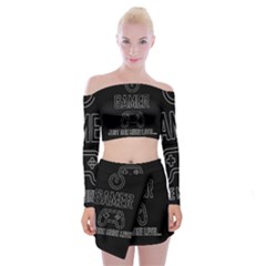 Gamer Off Shoulder Top With Mini Skirt Set by Valentinaart