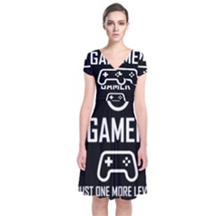 Gamer Short Sleeve Front Wrap Dress by Valentinaart