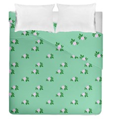 Pink Flowers Green Big Duvet Cover Double Side (queen Size) by snowwhitegirl