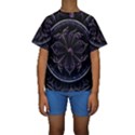 Fractal Abstract Purple Majesty Kids  Short Sleeve Swimwear View1