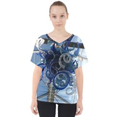 Chihuly Sculpture V-neck Dolman Drape Top by all7sins