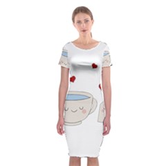 Cute Tea Classic Short Sleeve Midi Dress by Valentinaart