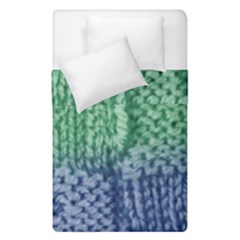 Knitted Wool Square Blue Green Duvet Cover Double Side (single Size) by snowwhitegirl