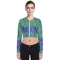 Knitted Wool Square Blue Green Bomber Jacket by snowwhitegirl