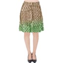 Knitted Wool Square Beige Green Velvet High Waist Skirt View1