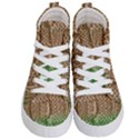 Knitted Wool Square Beige Green Kid s Hi-Top Skate Sneakers View1