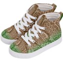 Knitted Wool Square Beige Green Kid s Hi-Top Skate Sneakers View2