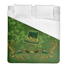 Happy St  Patrick s Day With Clover Duvet Cover (full/ Double Size) by FantasyWorld7