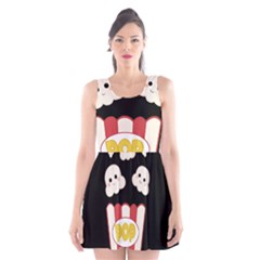 Cute Kawaii Popcorn Scoop Neck Skater Dress by Valentinaart