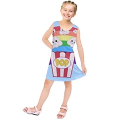 Cute Kawaii Popcorn Kids  Tunic Dress by Valentinaart