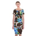 Floral Giraffe Print Classic Short Sleeve Midi Dress View1