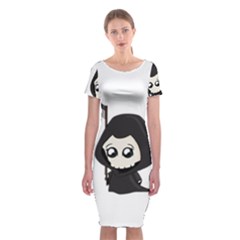 Cute Grim Reaper Classic Short Sleeve Midi Dress by Valentinaart